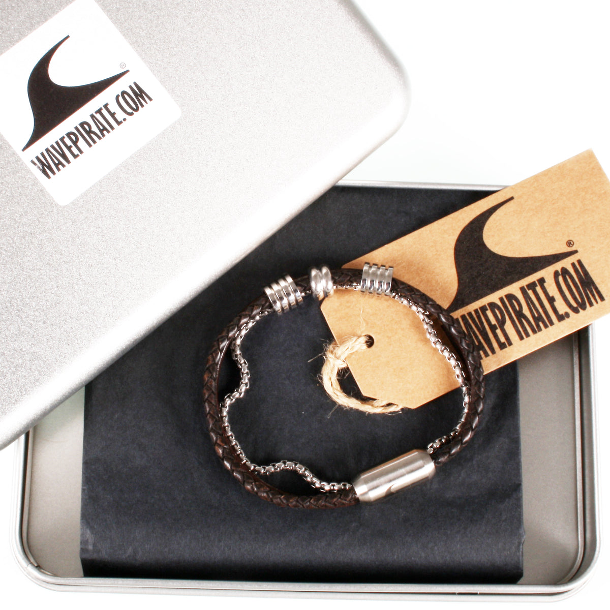 Leder-Armband-Edelstahlkette-Herren-Lex-Braun-geflochten-Edelstahlverschluss-geschenkverpackung-wavepirate-shop-r