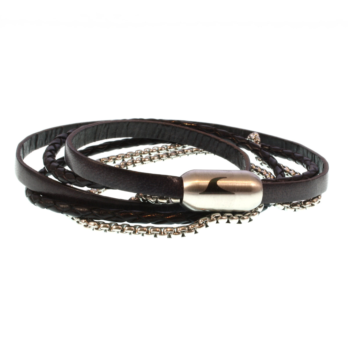 Leder-Armband-Edelstahlkette-Herren-Mixed-grau-schwarz-rund-Edelstahlverschluss-vorn-wavepirate-shop-lfs