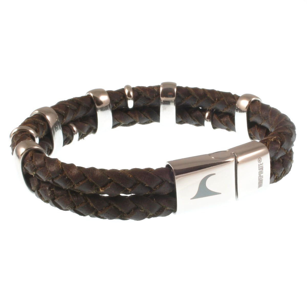 Leder-Armband-Herren-Afrika-braun-geflochten-Edelstahlverschluss-vorn-wavepirate-shop-f