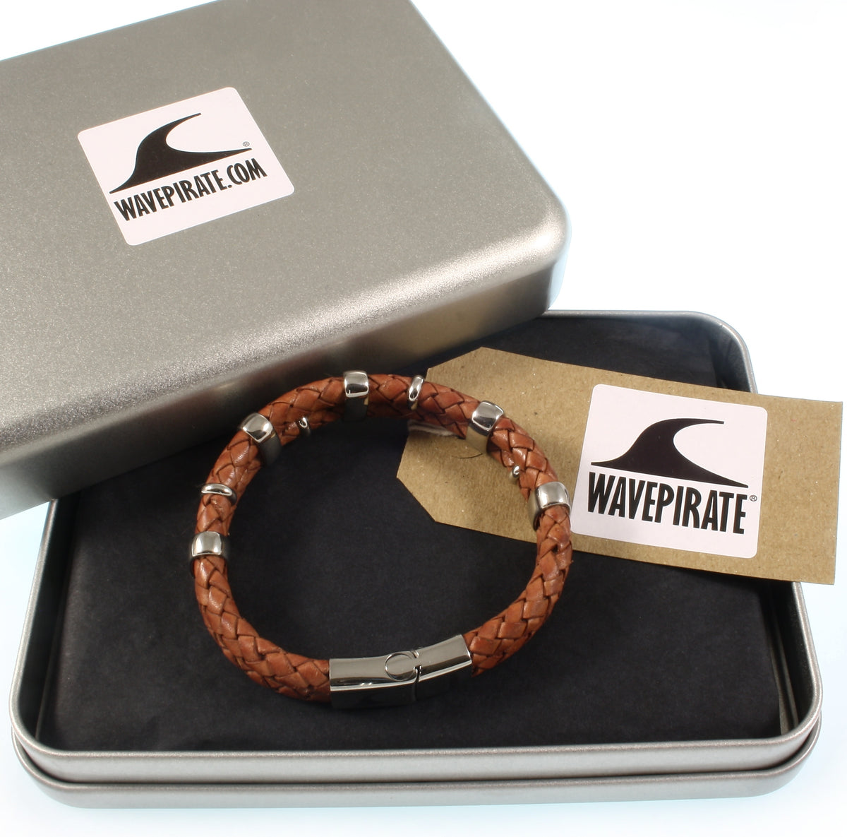 Leder-Armband-Herren-Afrika-cognac-geflochten-Edelstahlverschluss-geschenkverpackung-wavepirate-shop-f