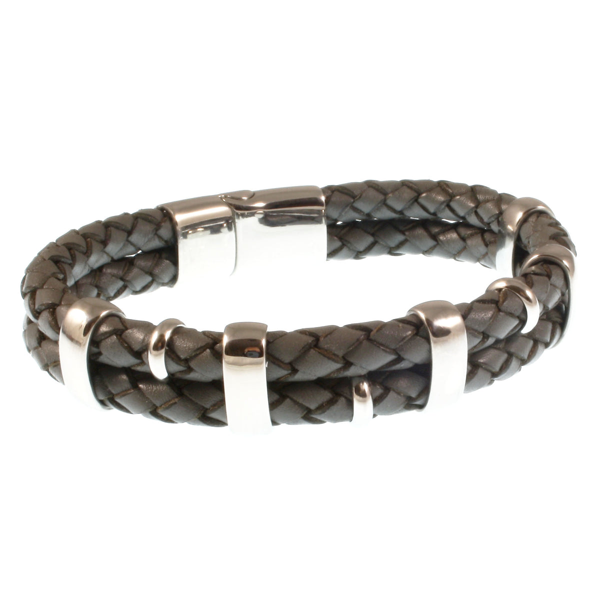 Leder-Armband-Herren-Afrika-grau-geflochten-Edelstahlverschluss-hinten-wavepirate-shop-f