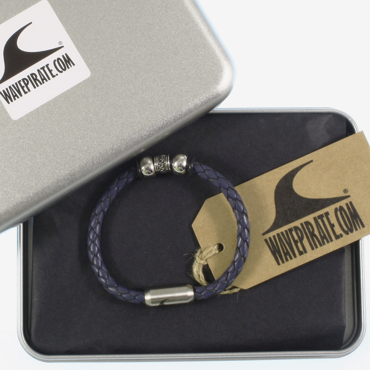 Leder-Armband-Herren-Damen-atoll-blau-geflochten-Edelstahlverschluss-geschenkverpackung-wavepirate-shop-f