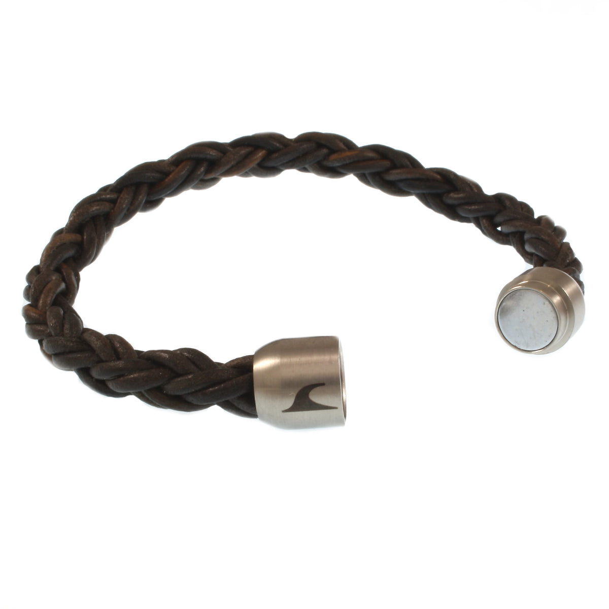Leder-Armband-Herren-Fuerte-Braun-geflochten-Edelstahlverschluss-offen-wavepirate-shop-zo
