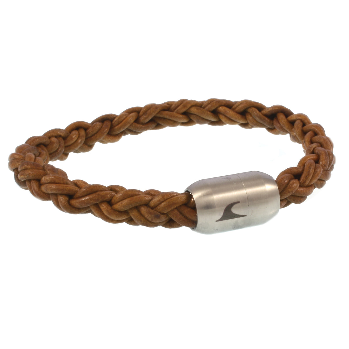 Leder-Armband-Herren-Fuerte-Cognac-geflochten-Edelstahlverschluss-vorn-wavepirate-shop-zo