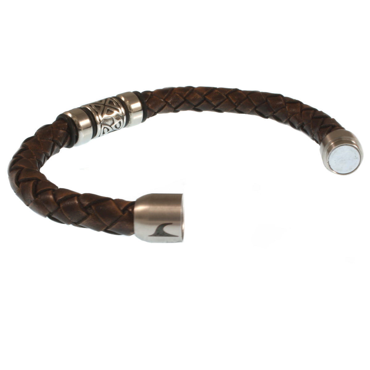 Leder-Armband-Herren-Fuerte-Shine-braun-geflochten-Edelstahlverschluss-offen-wavepirate-shop-f