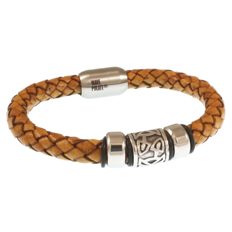 Leder-Armband-Herren-Fuerte-Shine-cognac-geflochten-Edelstahlverschluss-hinten-wavepirate-shop-f