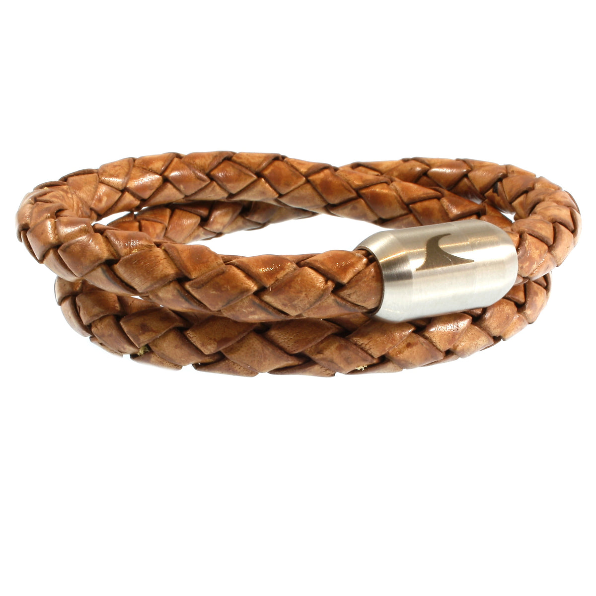 Leder-Armband-Herren-Fuerte-Xl-cognac-geflochten-Edelstahlverschluss-vorn-wavepirate-shop-f