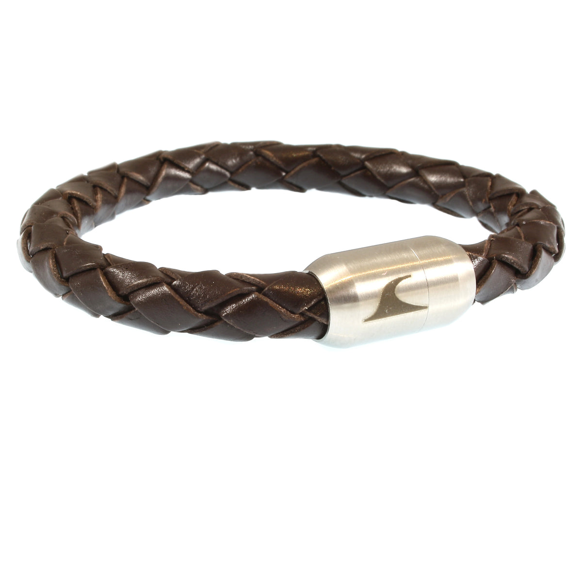 Leder-Armband-Herren-Fuerte-braun-geflochten-Edelstahlverschluss-vorn-wavepirate-shop-f