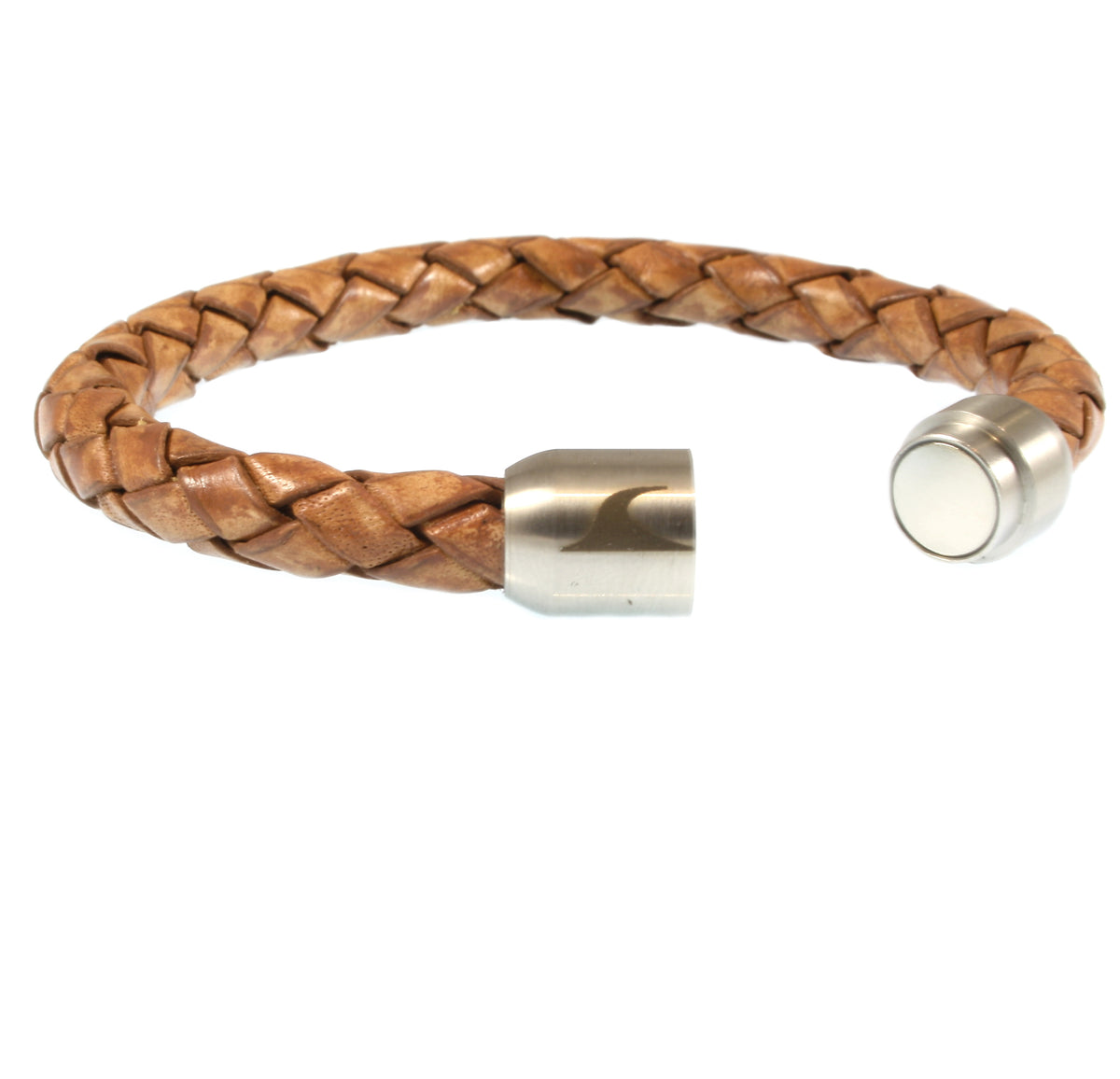 Leder-Armband-Herren-Fuerte-cognac-geflochten-Edelstahlverschluss-offen-wavepirate-shop-f