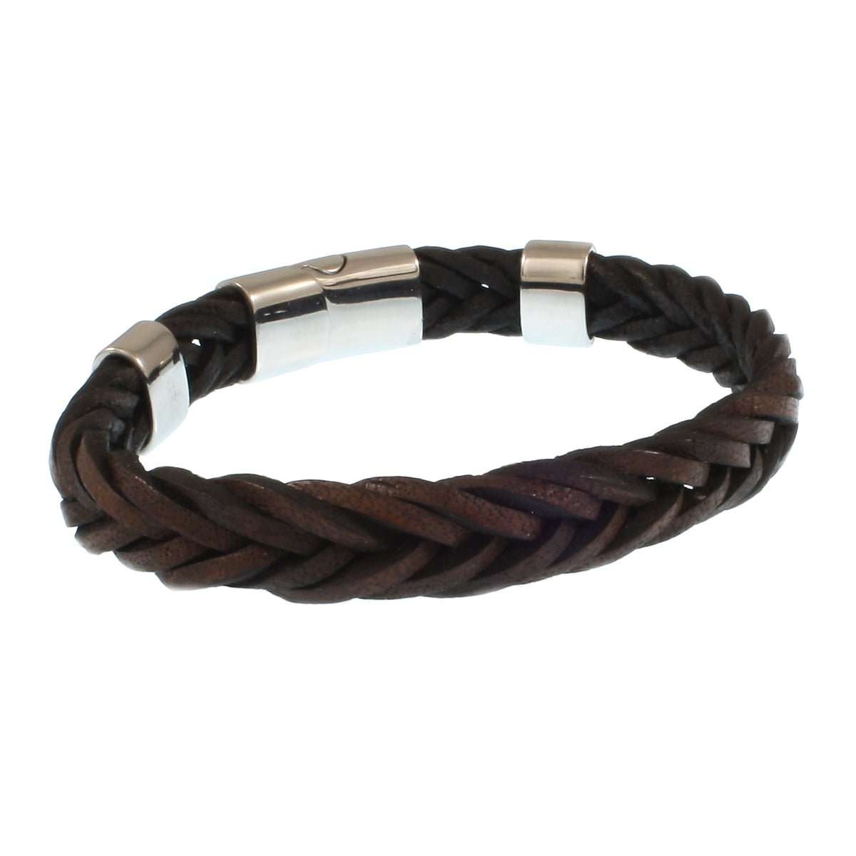 Leder-Armband-Herren-Groove-dunkelbraun-geflochten-Edelstahlverschluss-hinten-wavepirate-shop-10