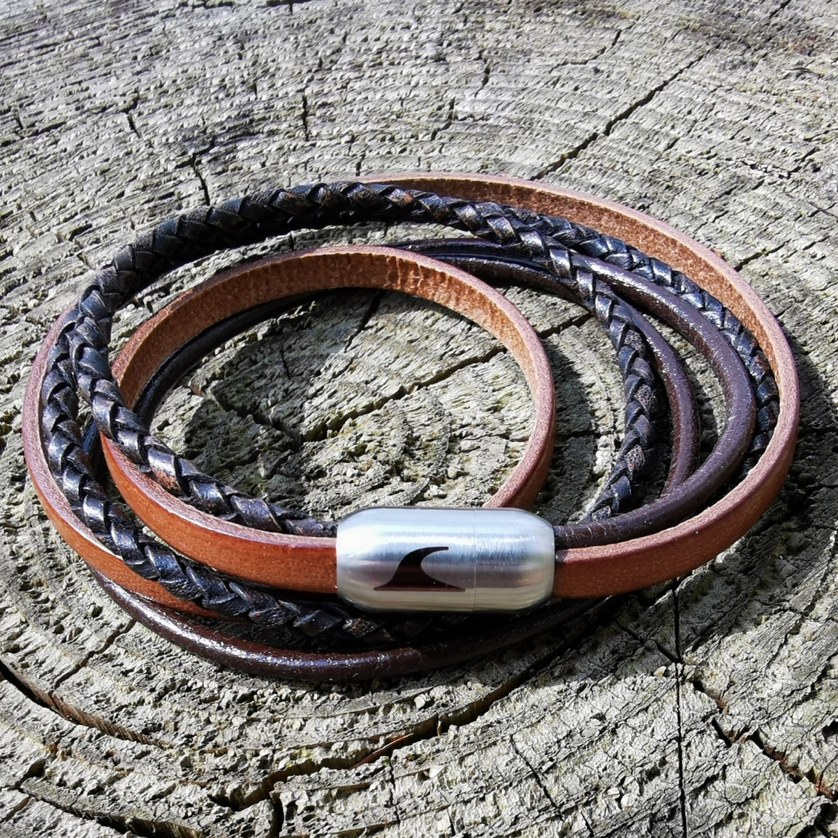 Leder-Armband-Herren-Mixed-cognac-braun-rund-Edelstahlverschluss-deko-wavepirate-shop-lf
