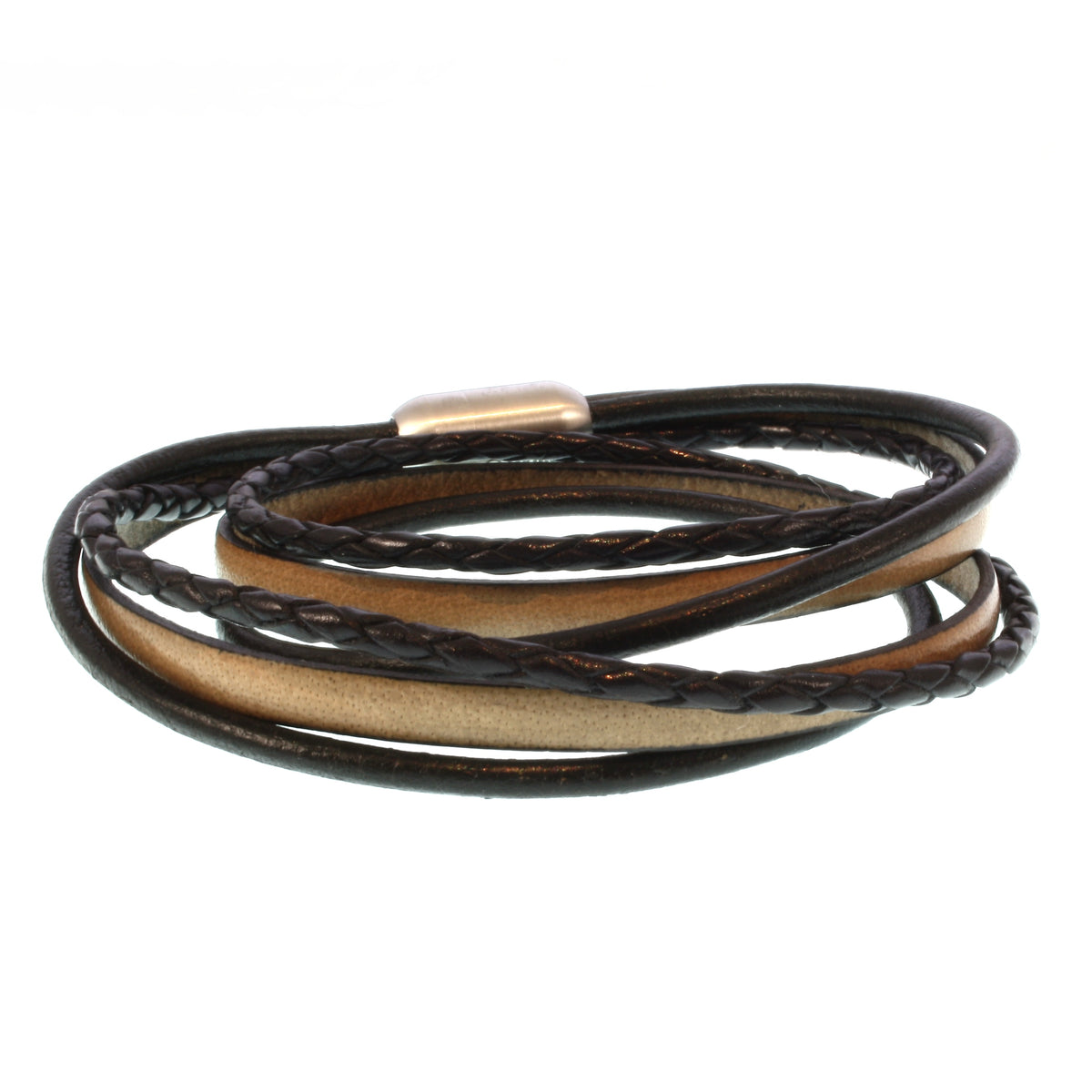 Leder-Armband-Herren-Mixed-schwarz-elfenbein-rund-Edelstahlverschluss-offen-wavepirate-shop-lf