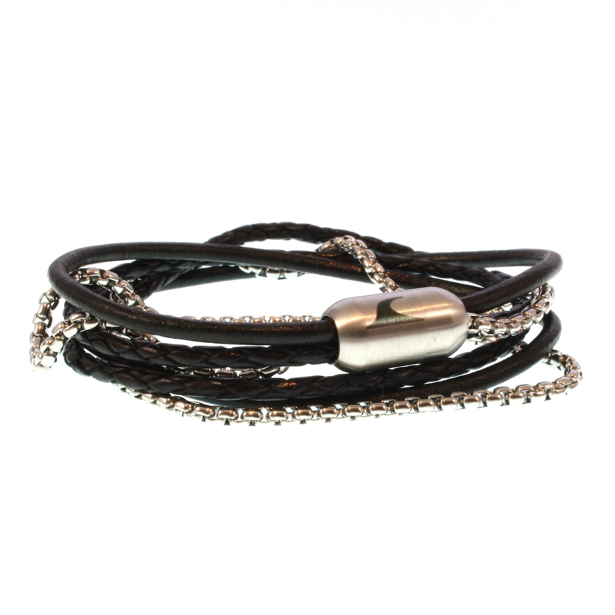Leder-Armband-Herren-Mixed-schwarz-rund-Edelstahlverschluss-vorn-wavepirate-shop-lrs