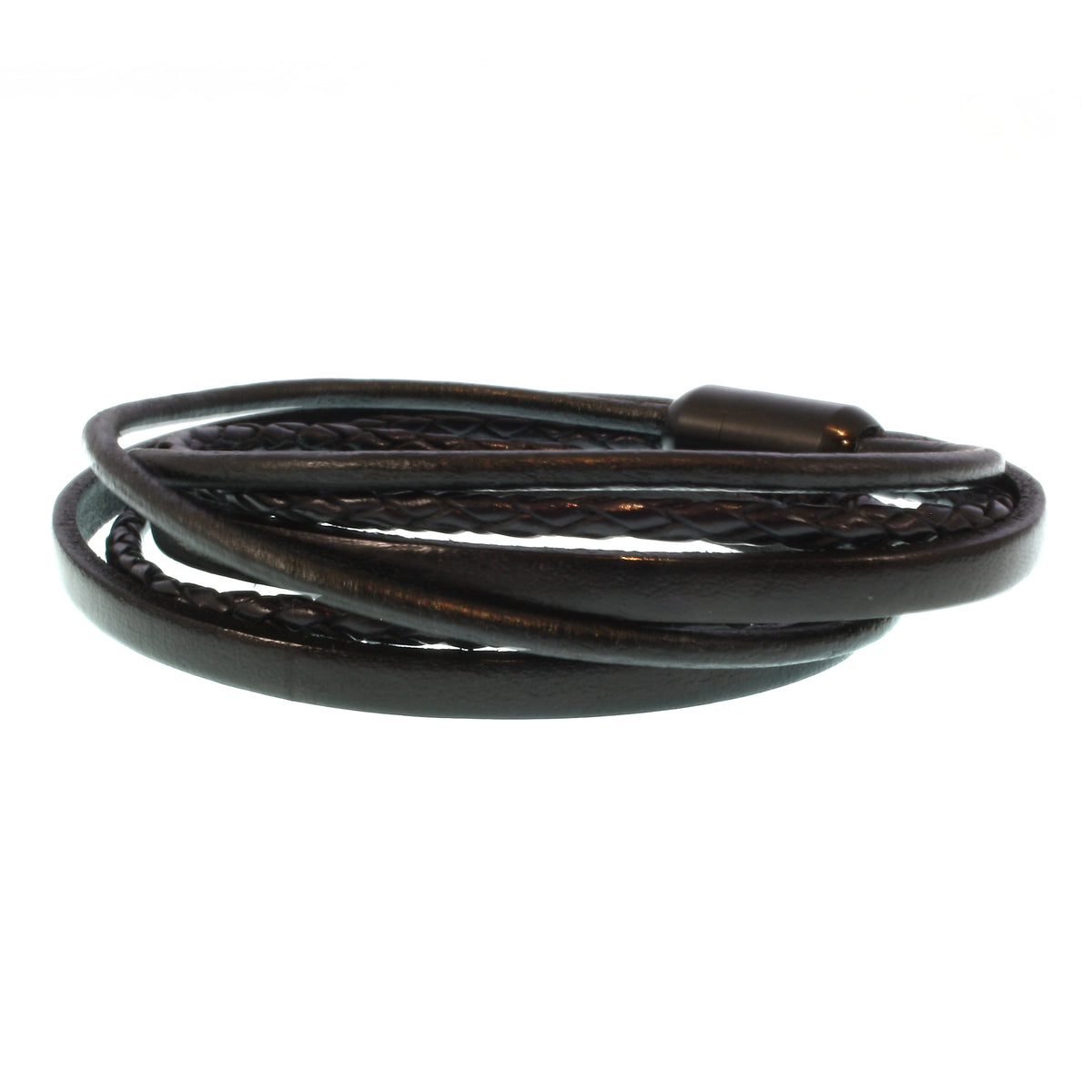 Leder-Armband-Herren-Mixed-schwarz-schwarz-rund-Edelstahlverschluss-offen-wavepirate-shop-lf