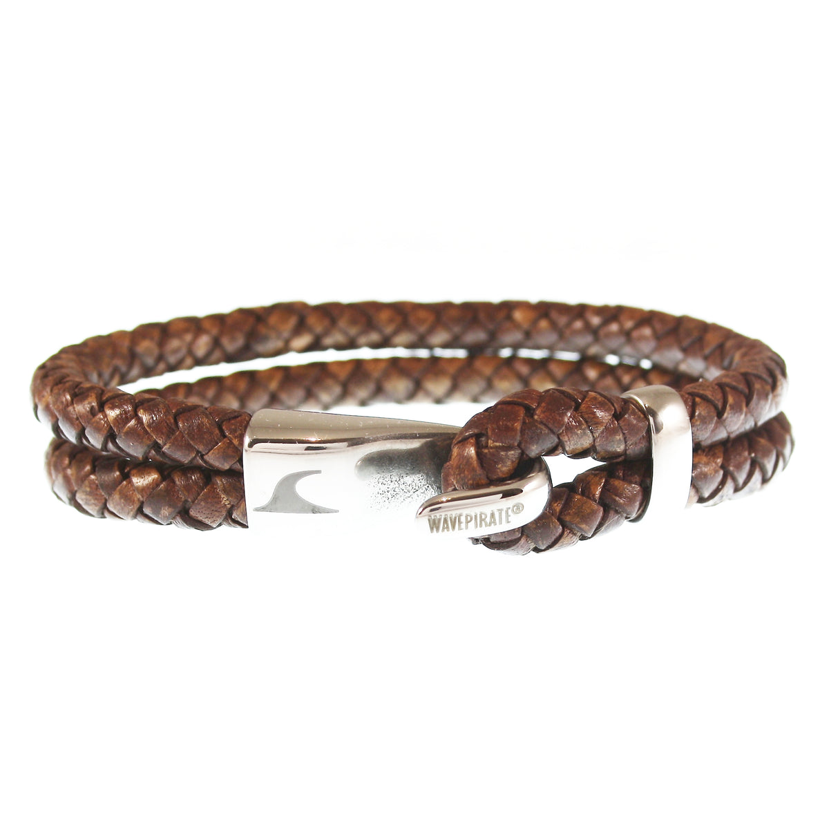 Leder-Armband-Herren-Peak-cognac-geflochten-Edelstahlverschluss-vorn-wavepirate-shop-f