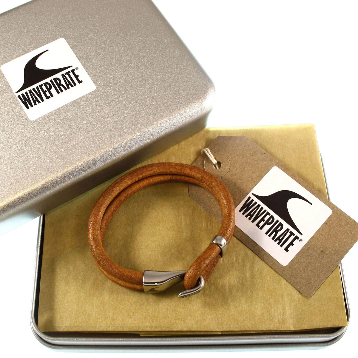 Leder-Armband-Herren-Peak-cognac-rund-Edelstahlverschluss-geschenkverpackung-wavepirate-shop-r