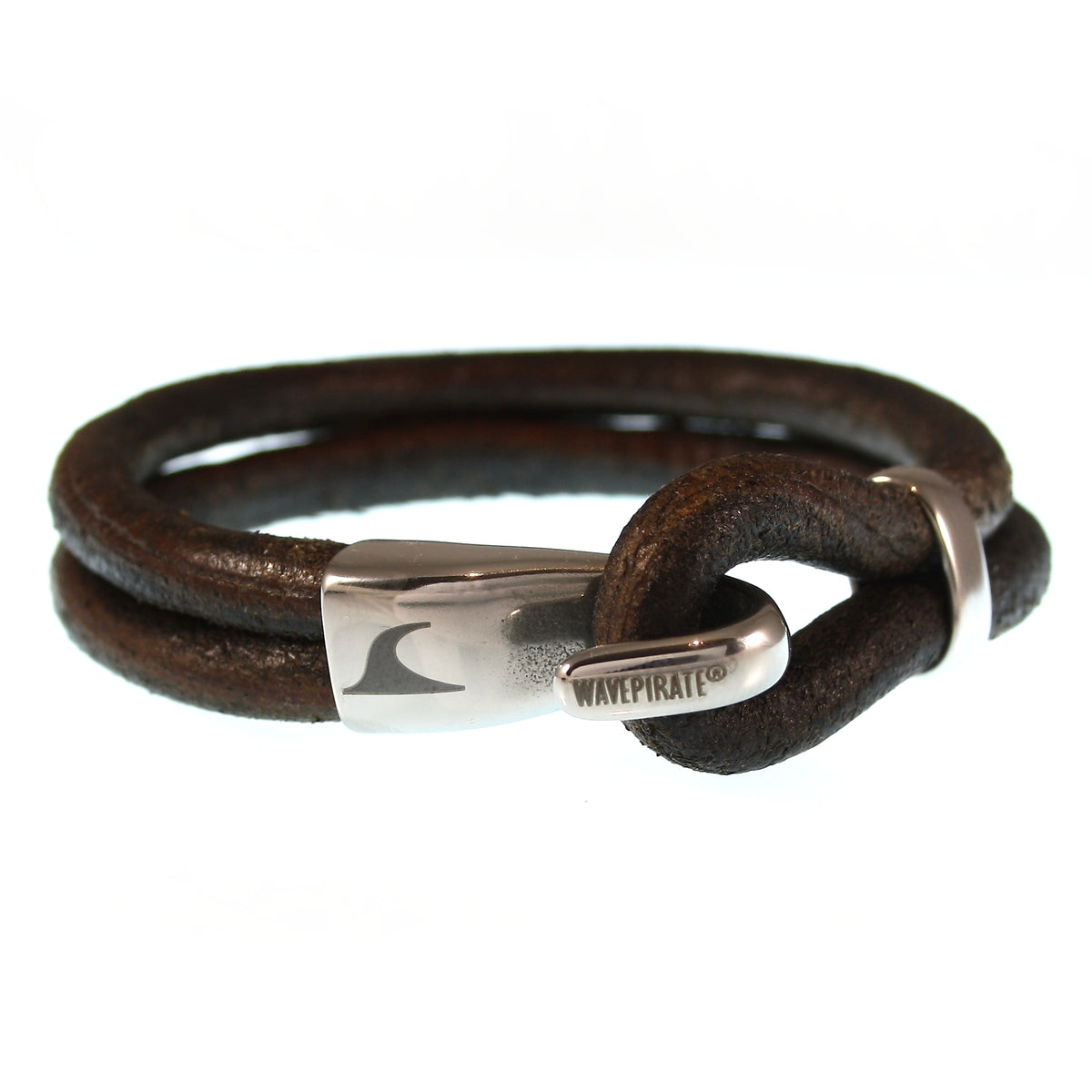 Leder-Armband-Herren-Peak-dunkelbraun-rund-Edelstahlverschluss-vorn-wavepirate-shop-r