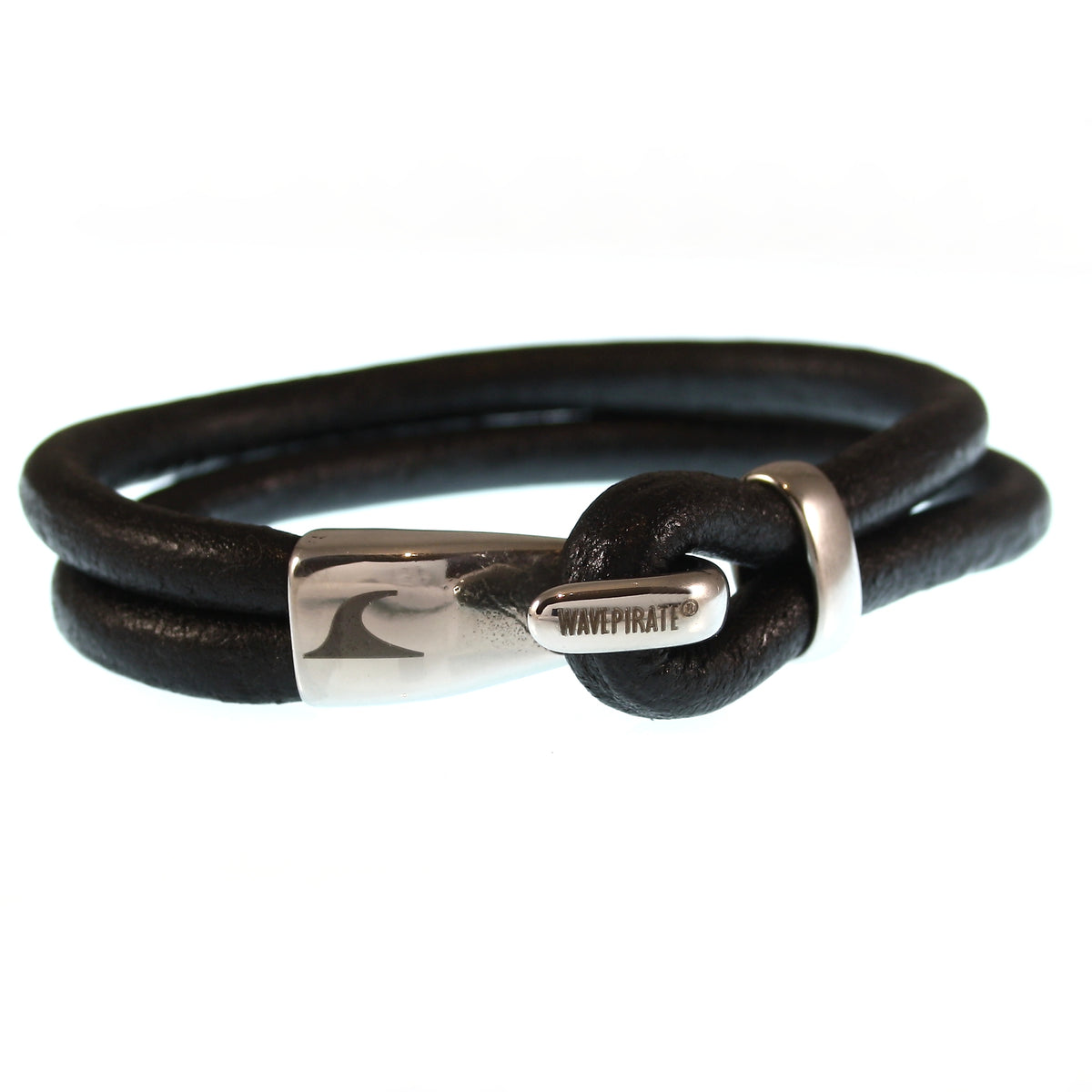 Leder-Armband-Herren-Peak-schwarz-rund-Edelstahlverschluss-vorn-wavepirate-shop-r