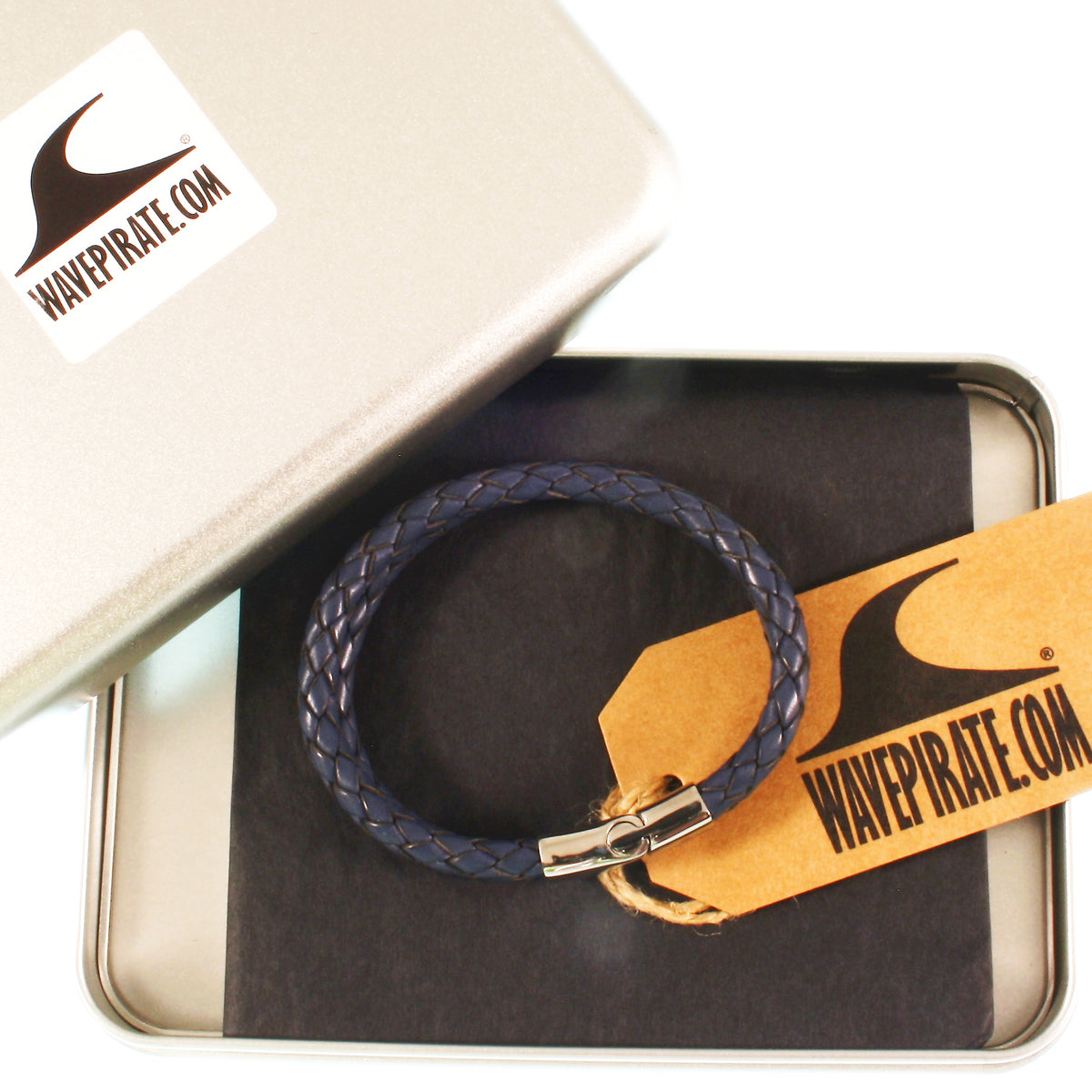 Leder-Armband-Herren-Tarifa-blau-geflochten-Edelstahlverschluss-geschenkbox-wavepirate-shop-f