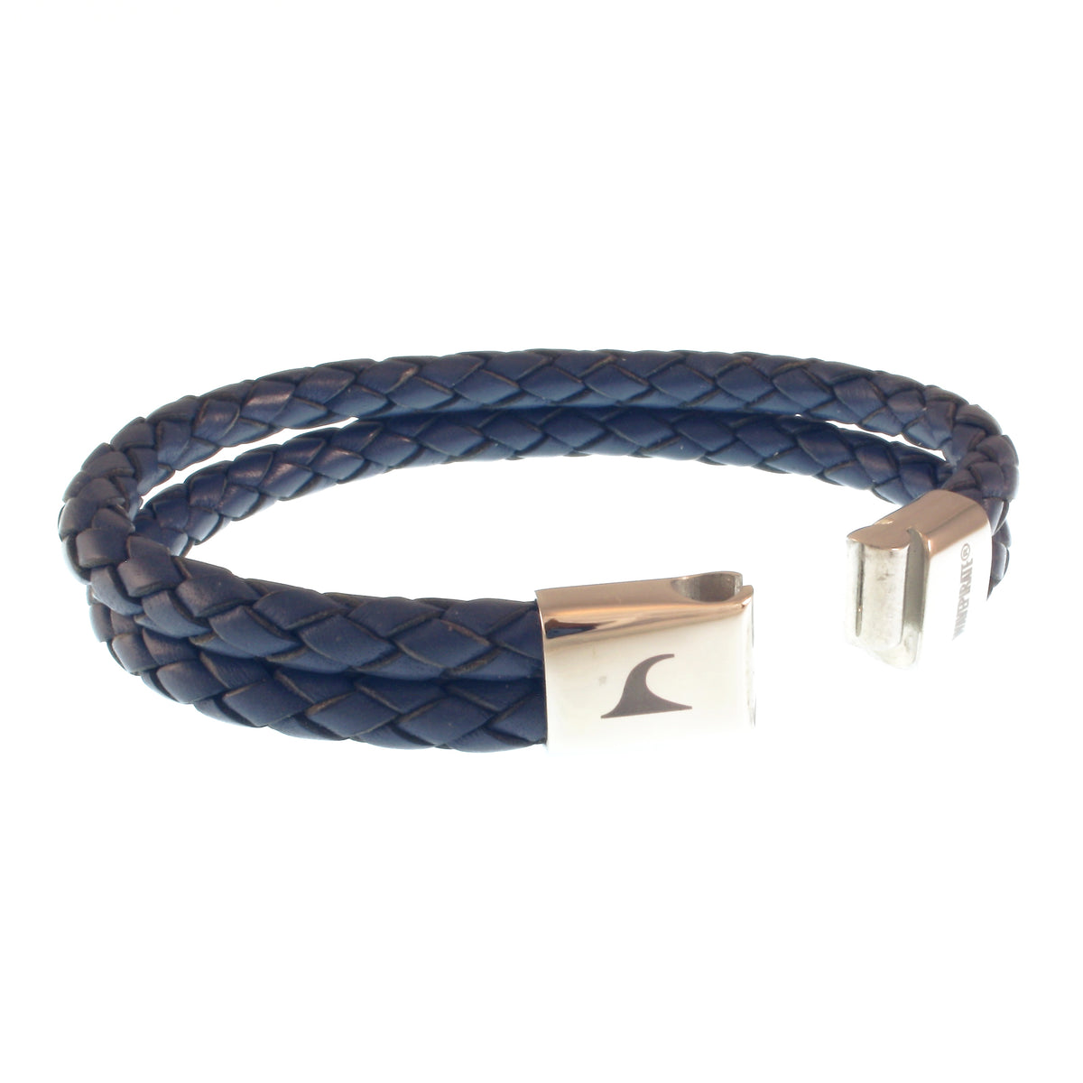 Leder-Armband-Herren-Tarifa-blau-geflochten-Edelstahlverschluss-offen-wavepirate-shop-f