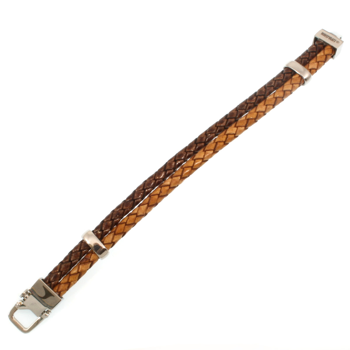 Leder-Armband-Herren-Tarifa-braun-cognac-geflochten-Edelstahlverschluss-total-wavepirate-shop-f