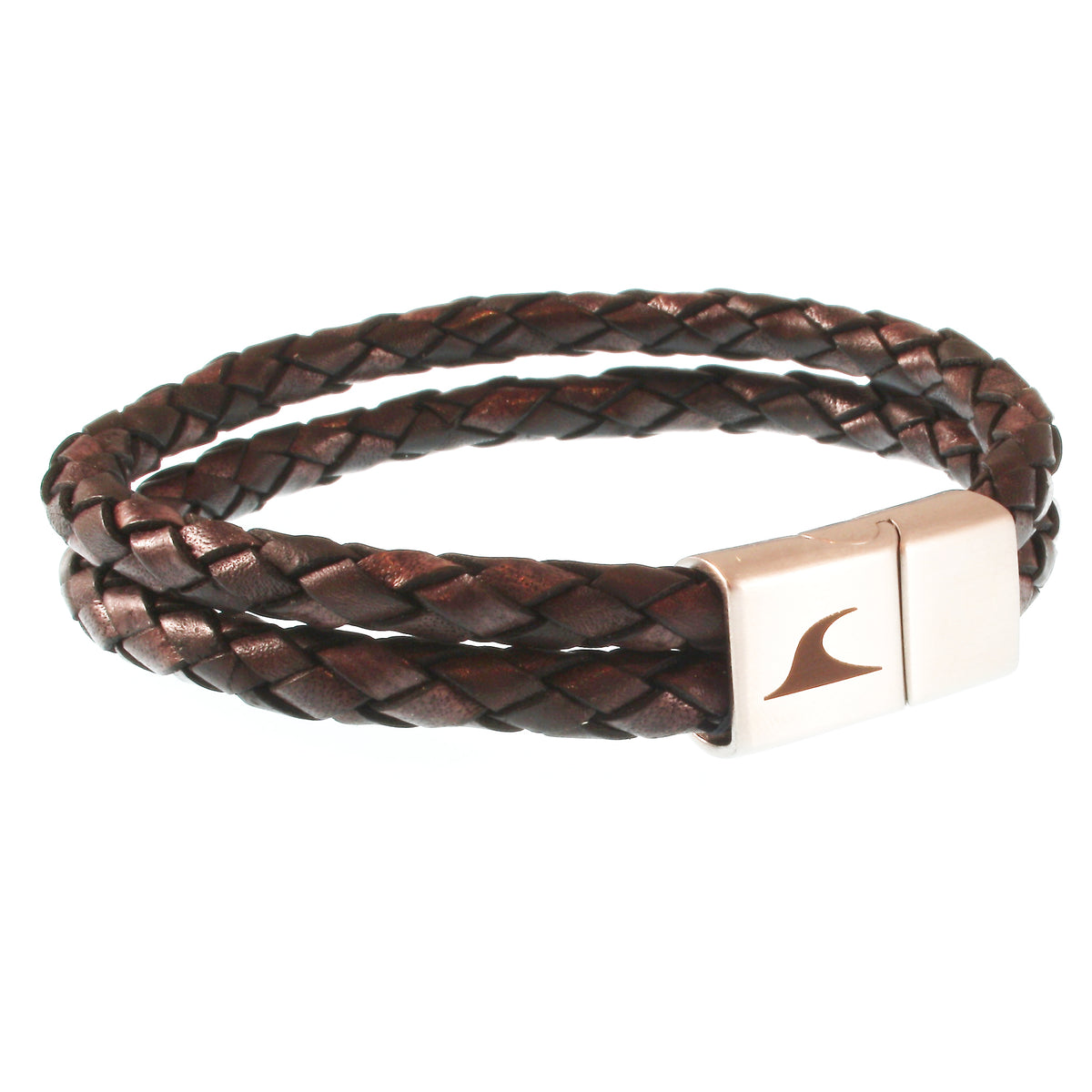 Leder-Armband-Herren-Tarifa-braun-geflochten-Edelstahlverschluss-vorn-wavepirate-shop-f