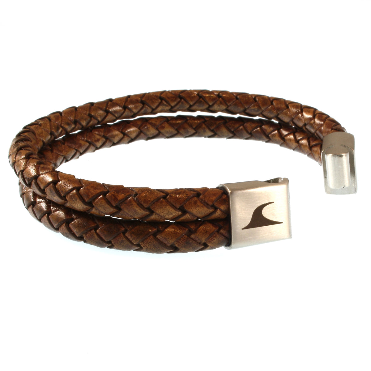 Leder-Armband-Herren-Tarifa-cognac-geflochten-Edelstahlverschluss-offen-wavepirate-shop-f