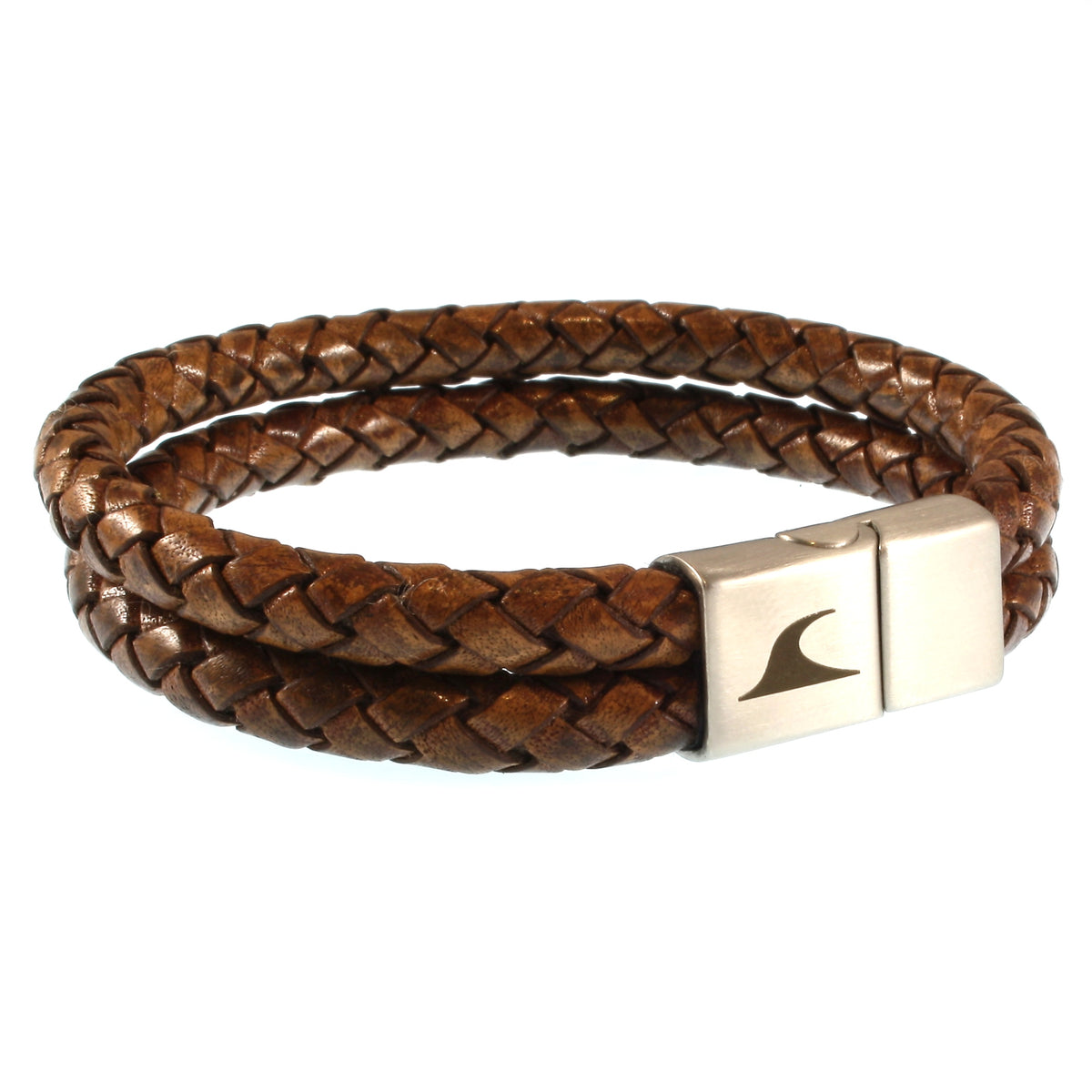 Leder-Armband-Herren-Tarifa-cognac-geflochten-Edelstahlverschluss-vorn-wavepirate-shop-f