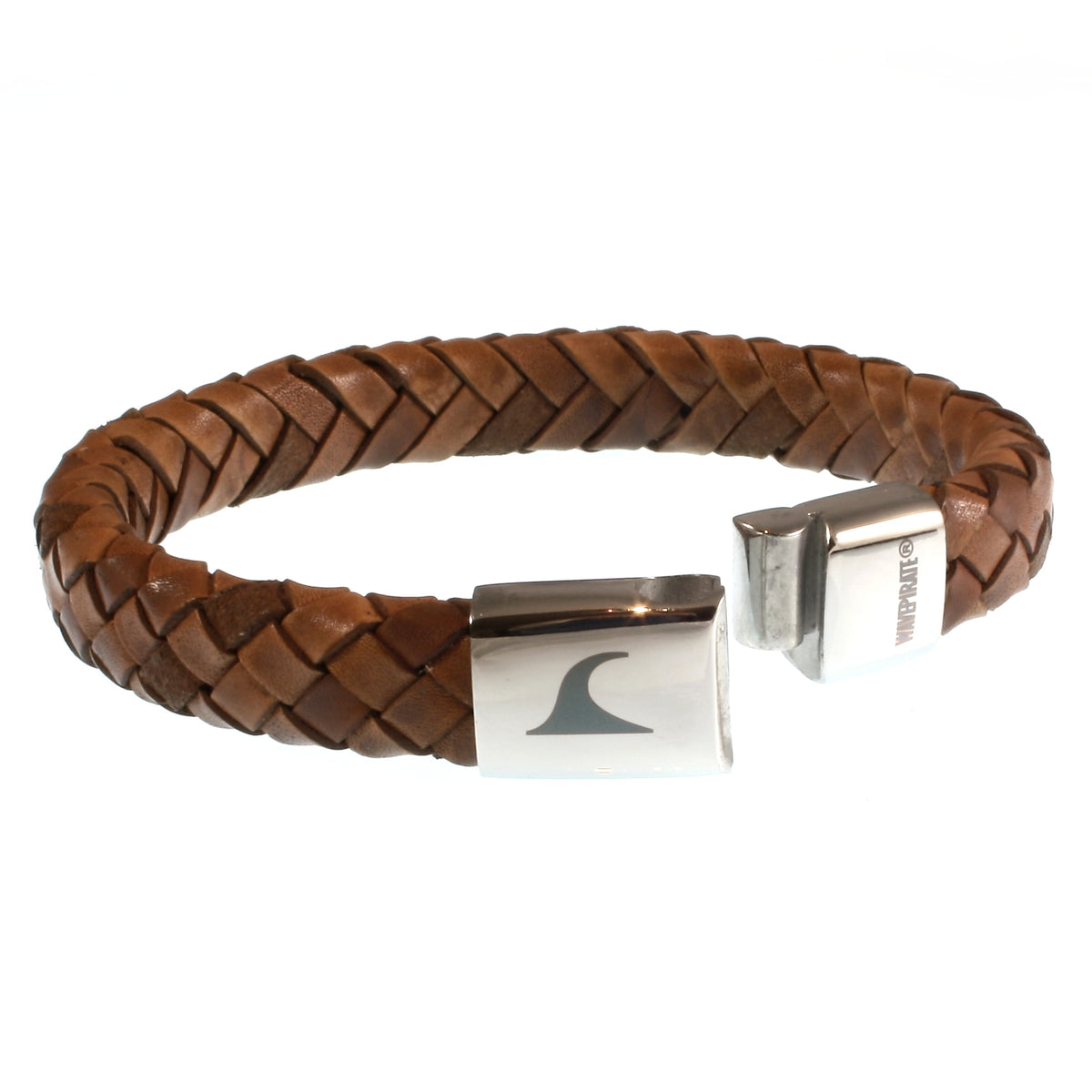 Leder-Armband-Herren-Tarifa-cognac-geflochten-oval-Edelstahlverschluss-offen-wavepirate-shop-ov