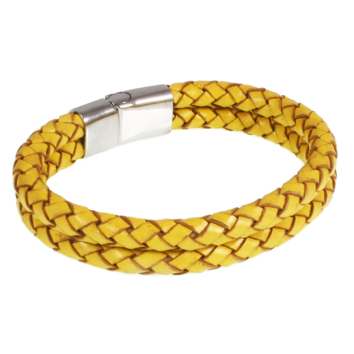 Leder-Armband-Herren-Tarifa-gelb-geflochten-Edelstahlverschluss-hinten-wavepirate-shop-f1