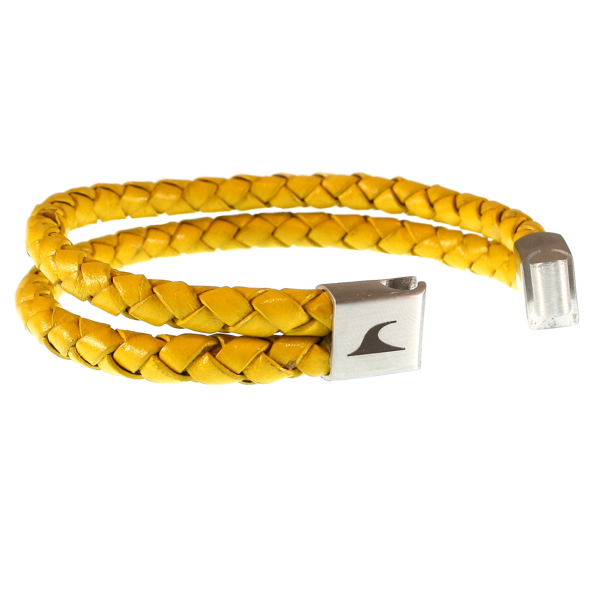 Leder-Armband-Herren-Tarifa-gelb-geflochten-Edelstahlverschluss-offen-wavepirate-shop-f