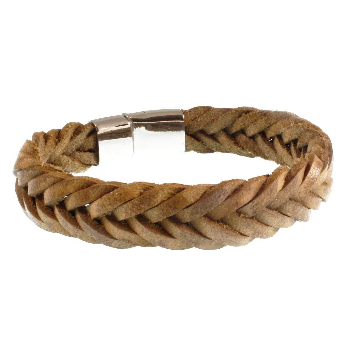 Leder-Armband-Herren-Tarifa-sand-geflochten-flach-Edelstahlverschluss-hinten-wavepirate-shop-f15