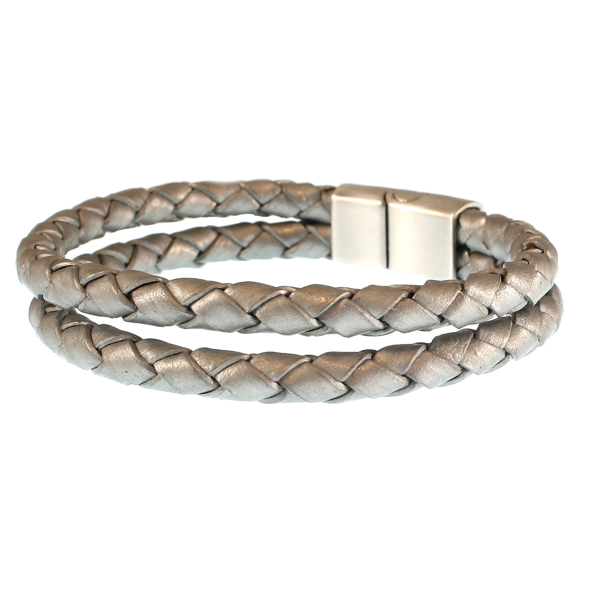 Leder-Armband-Herren-Tarifa-silber-geflochten-Edelstahlverschluss-hinten-wavepirate-shop-f