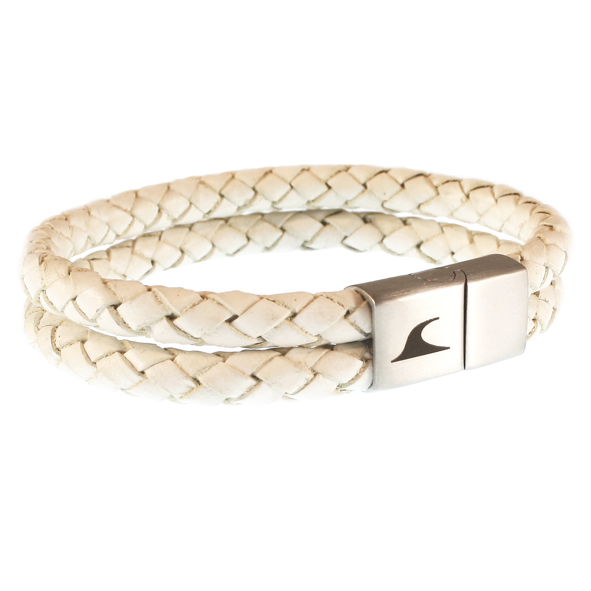 Leder-Armband-Herren-Tarifa-weiss-geflochten-Edelstahlverschluss-vorn-wavepirate-shop-f