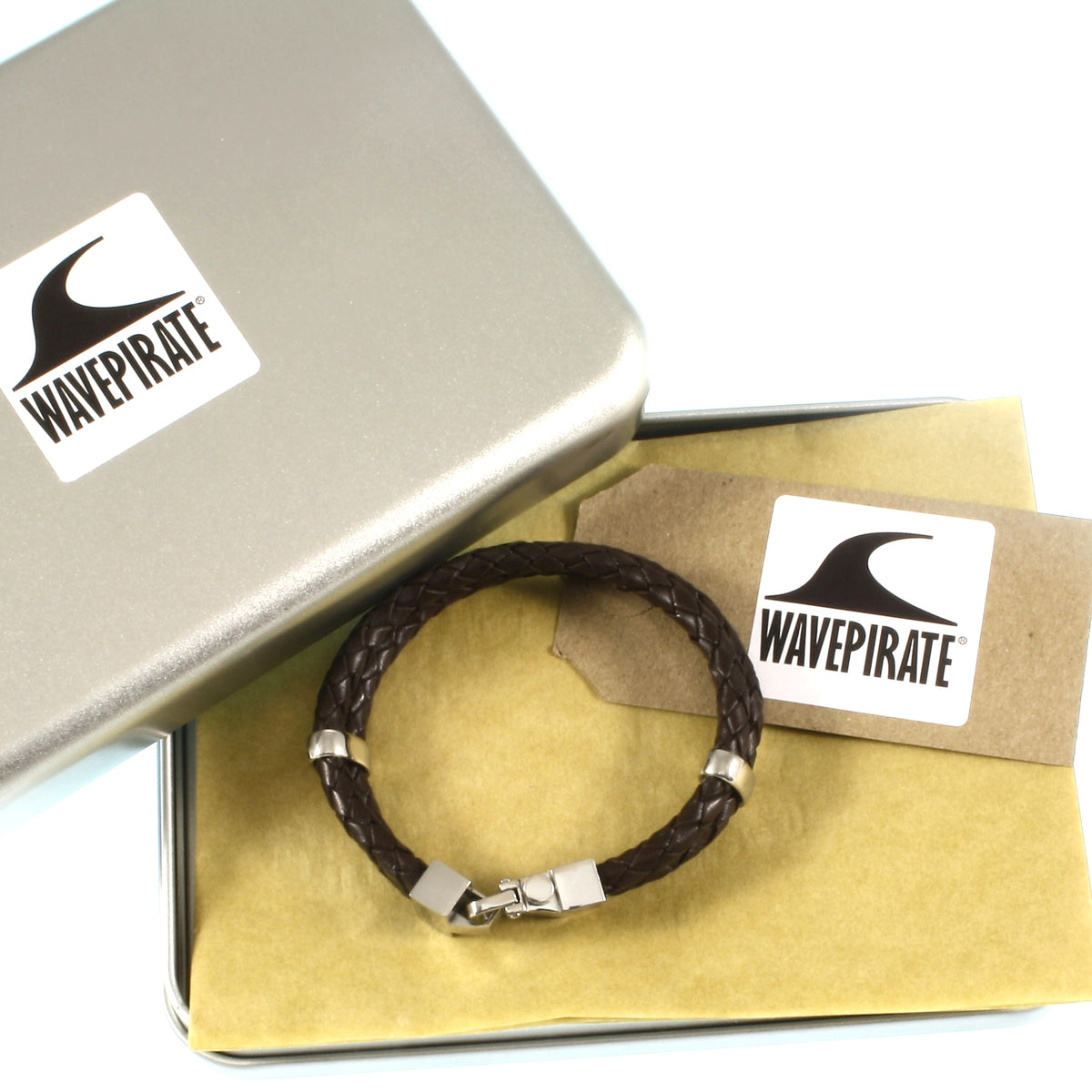 Leder-Armband-Herren-Turn-braun-geflochten-Edelstahlverschluss-geschenkbox-wavepirate-shop-f