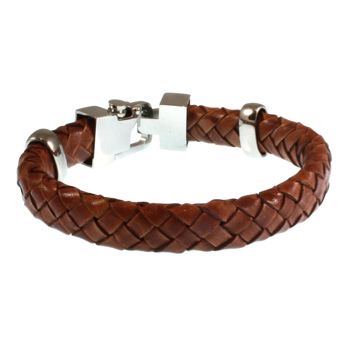 Leder-Armband-Herren-Turn-cognac-geflochten-oval-Edelstahlverschluss-hinten-wavepirate-shop-ov