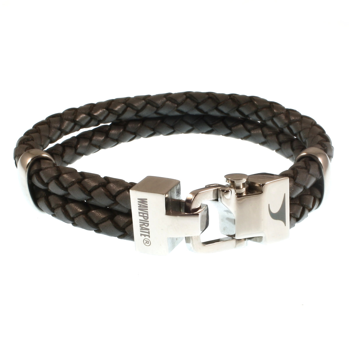 Leder-Armband-Herren-Turn-dunkelgrau-geflochten-Edelstahlverschluss-vorn-wavepirate-shop-f