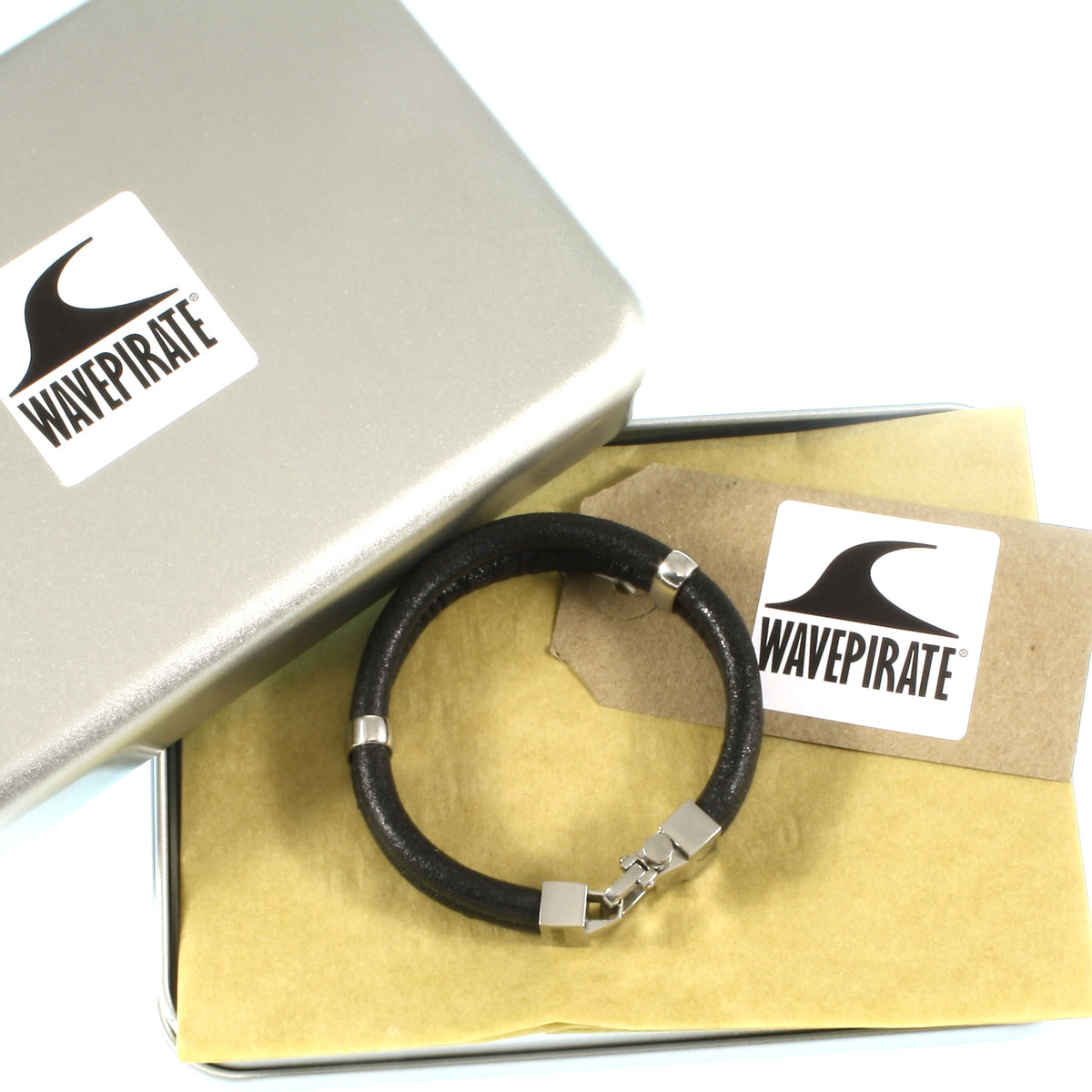 Leder-Armband-Herren-Turn-schwarz-massiv-Edelstahlverschluss-geschenkbox-wavepirate-shop-r