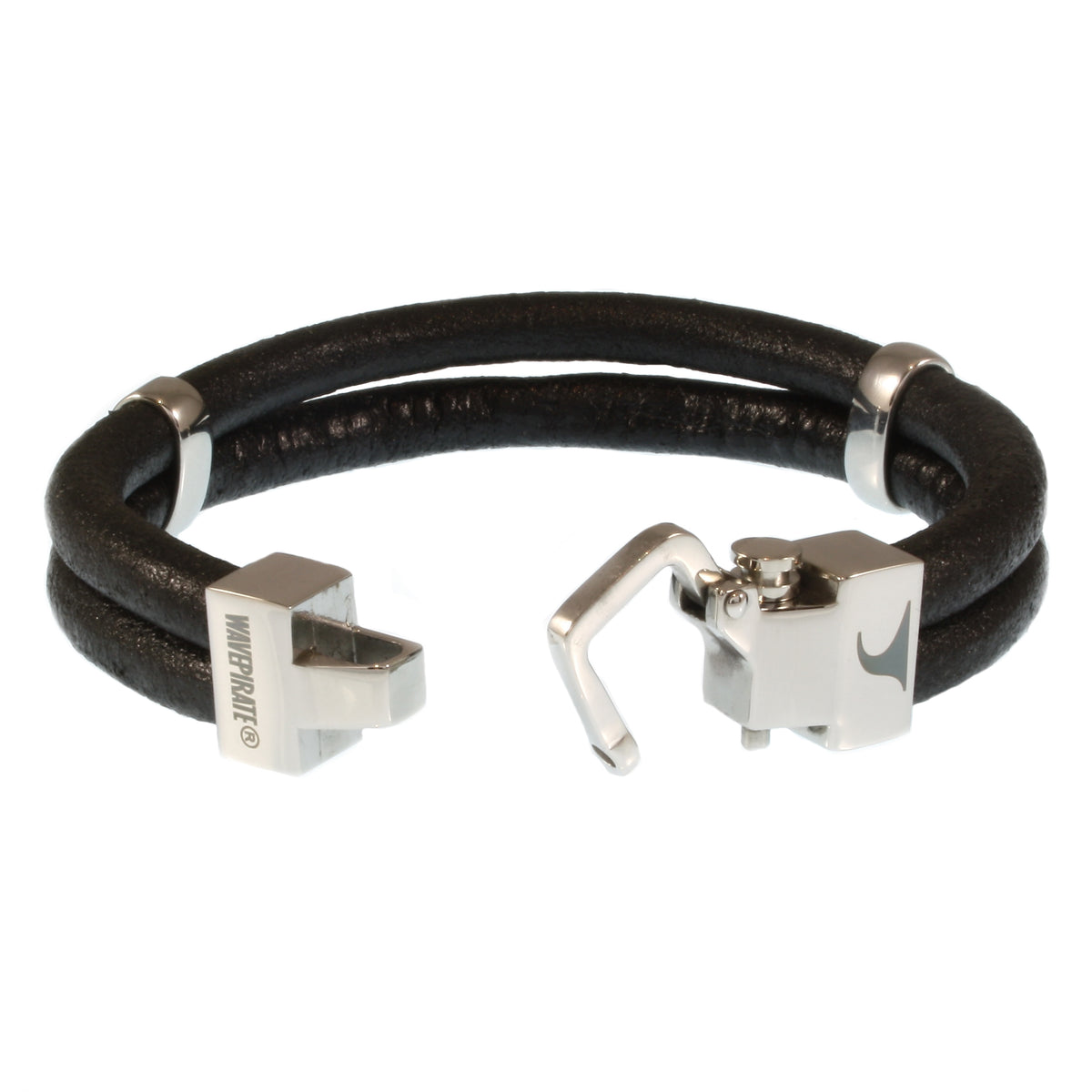Leder-Armband-Herren-Turn-schwarz-massiv-Edelstahlverschluss-offen-wavepirate-shop-r