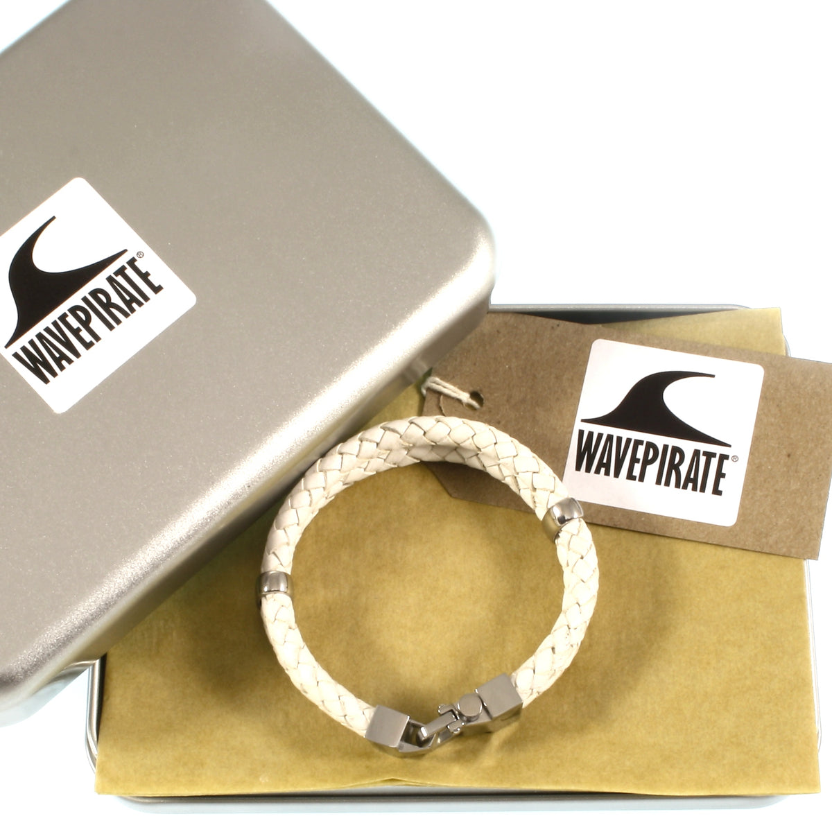 Leder-Armband-Herren-Turn-weiss-geflochten-Edelstahlverschluss-geschenkbox-wavepirate-shop-f