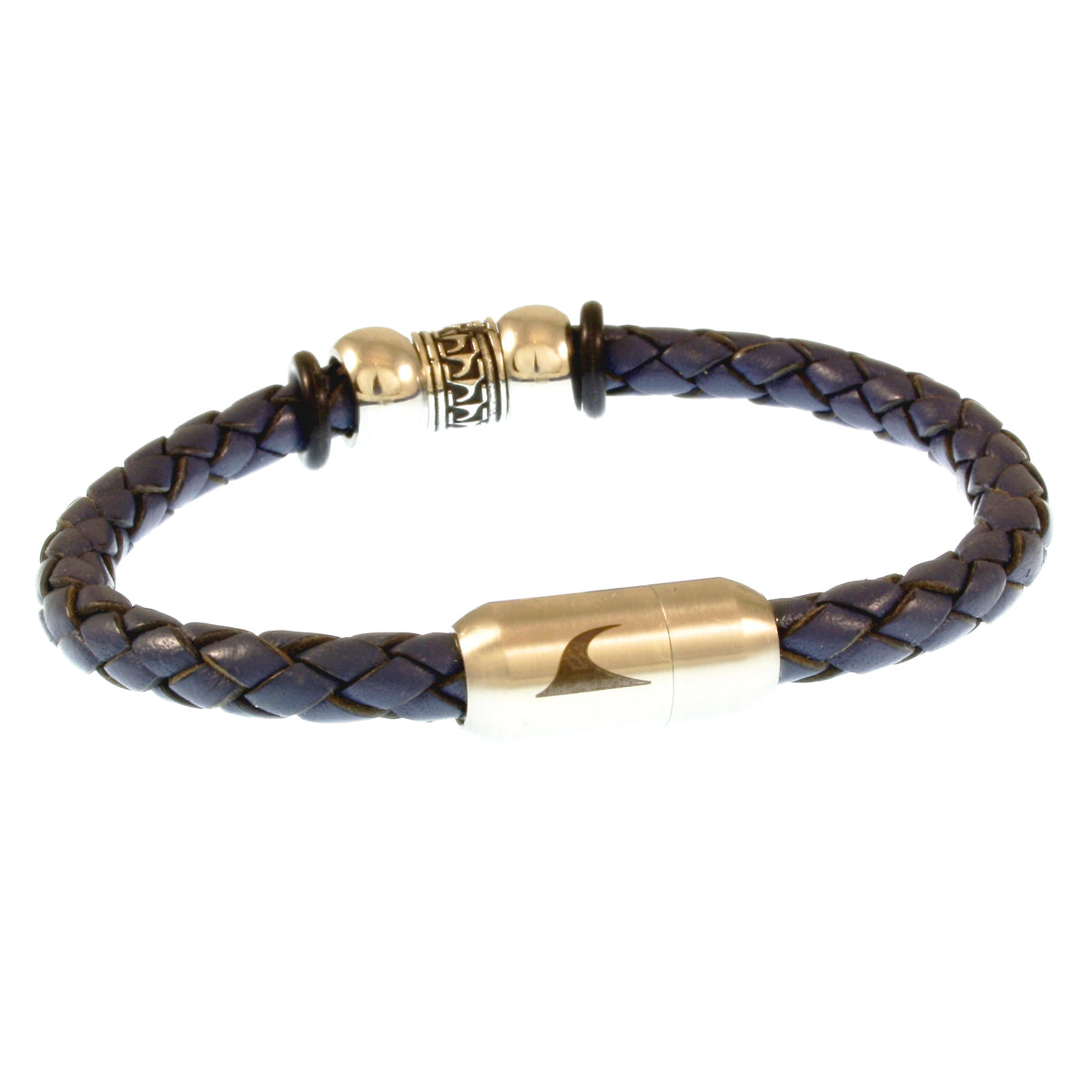 Leder-Armband-Herren-atoll-blau-geflochten-Edelstahlverschluss-vorn-wavepirate-shop-f