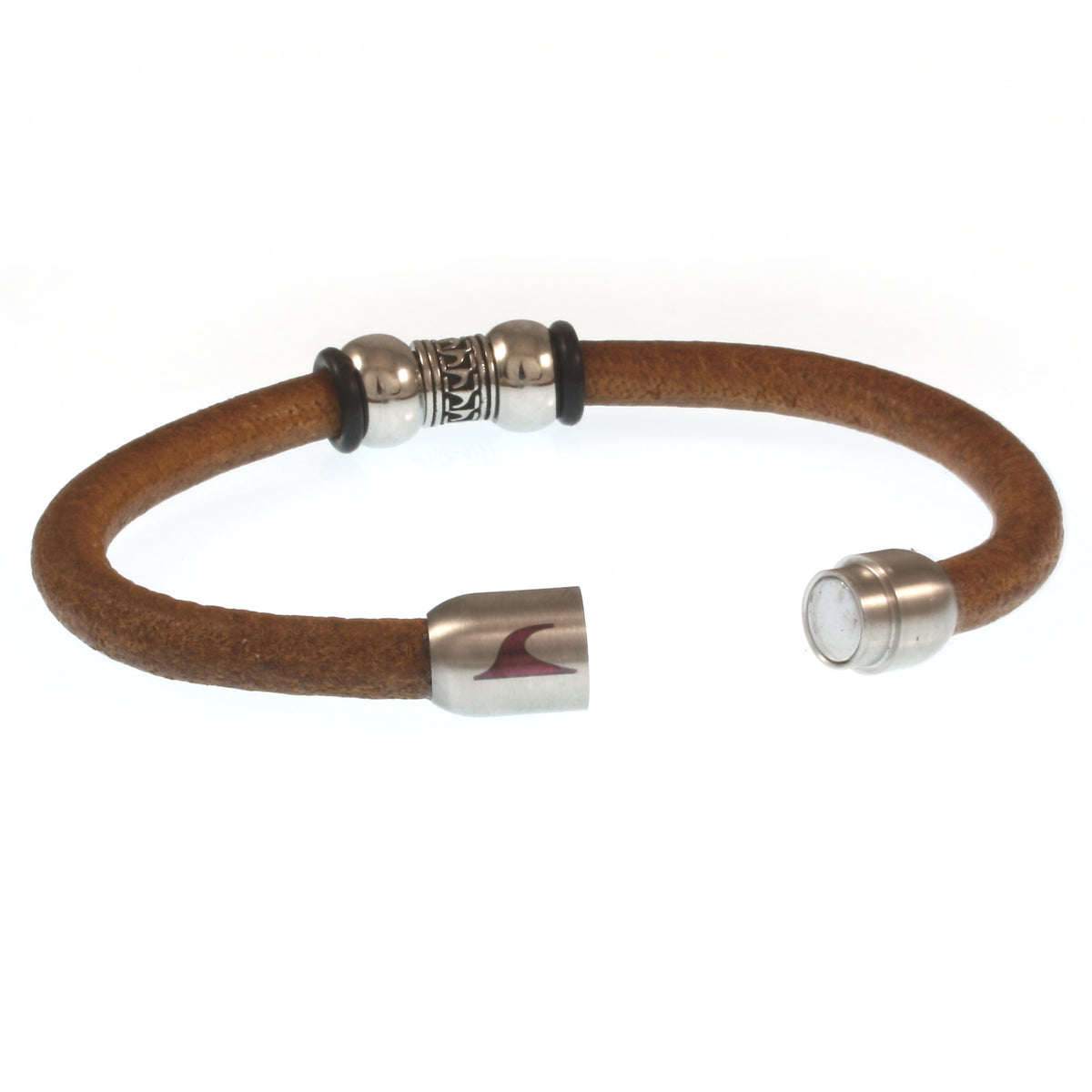 Leder-Armband-Herren-atoll-cognac-silber-massiv-Edelstahlverschluss-offen-wavepirate-shop-r
