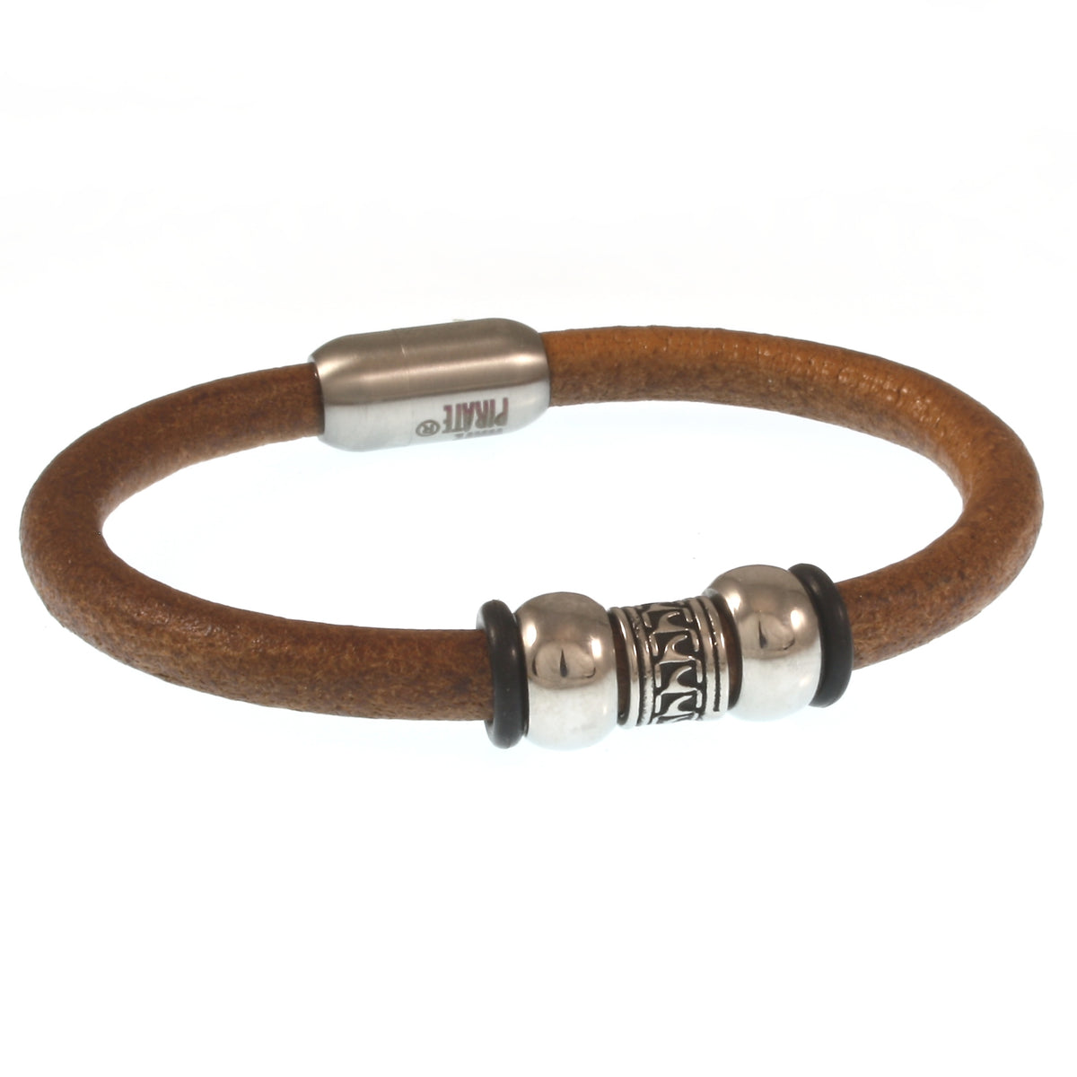 Leder-Armband-Herren-atoll-cognac-silber-massiv-Edelstahlverschluss-vorn-wavepirate-shop-r