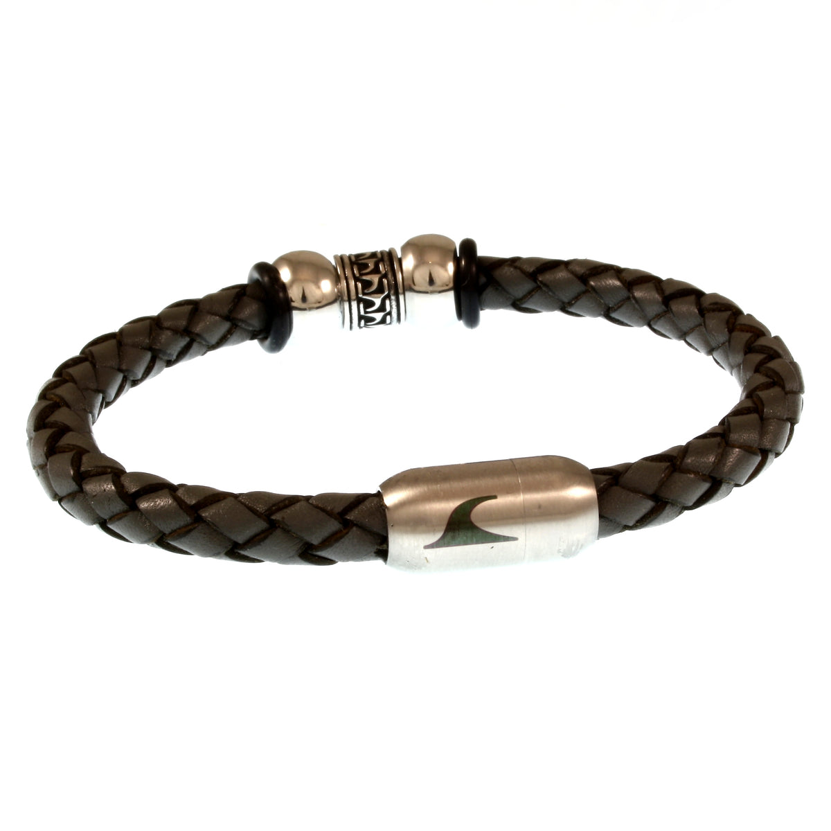 Leder-Armband-Herren-atoll-dunkelgrau-silber-geflochten-Edelstahlverschluss-hinten-wavepirate-shop-f