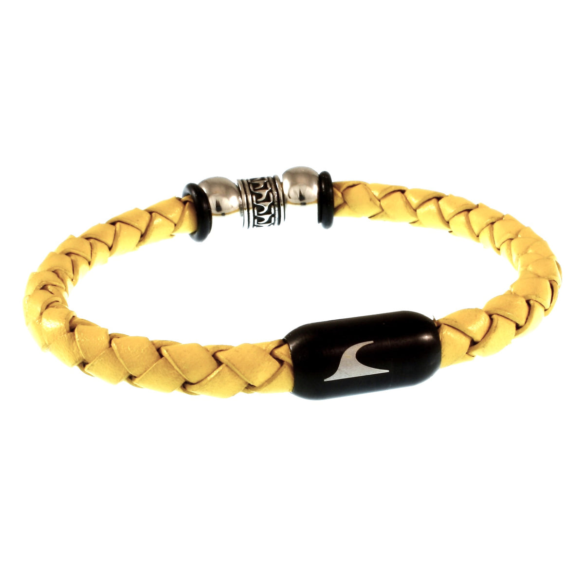 Leder-Armband-Herren-atoll-gelb-schwarz-geflochten-Edelstahlverschluss-hinten-wavepirate-shop-f