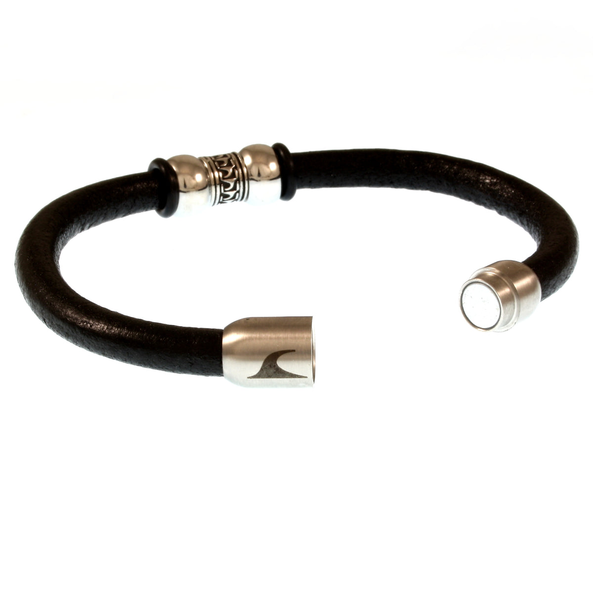 Leder-Armband-Herren-atoll-schwarz-silber-massiv-Edelstahlverschluss-offen-wavepirate-shop-r