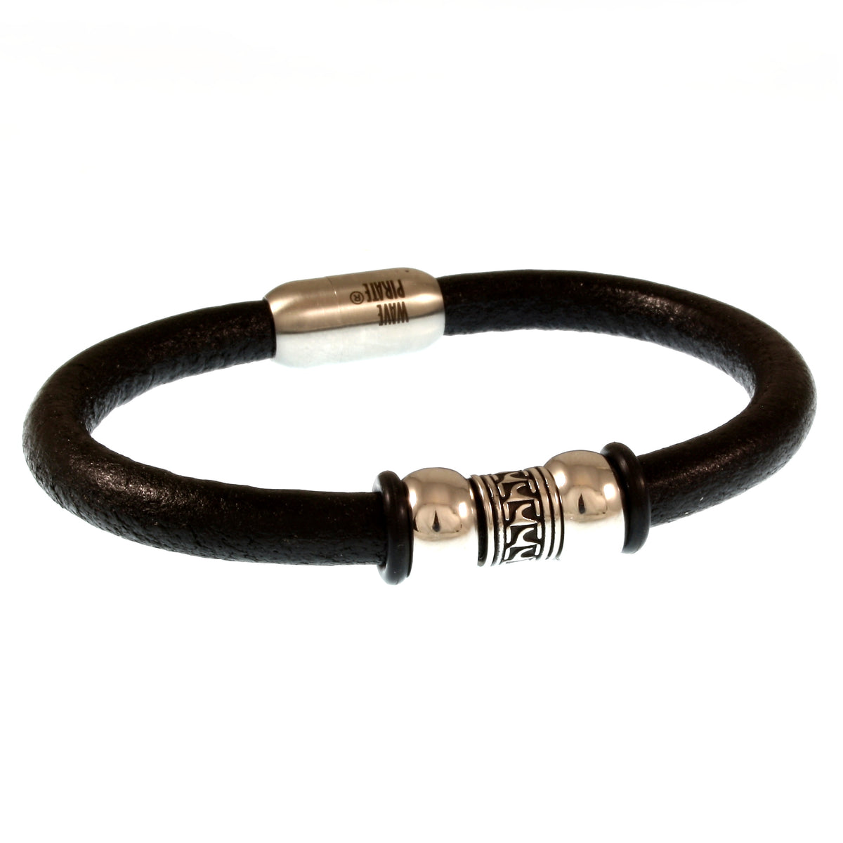 Leder-Armband-Herren-atoll-schwarz-silber-massiv-Edelstahlverschluss-vorn-wavepirate-shop-r
