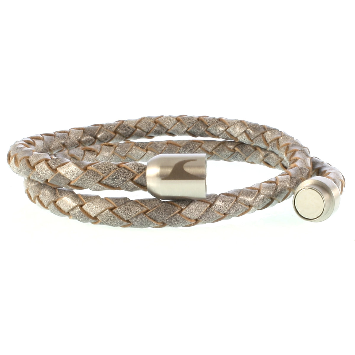 Leder-Armband-Herren-damen-hawaii-grau-geflochten-Edelstahlverschluss-offen-wavepirate-shop-f