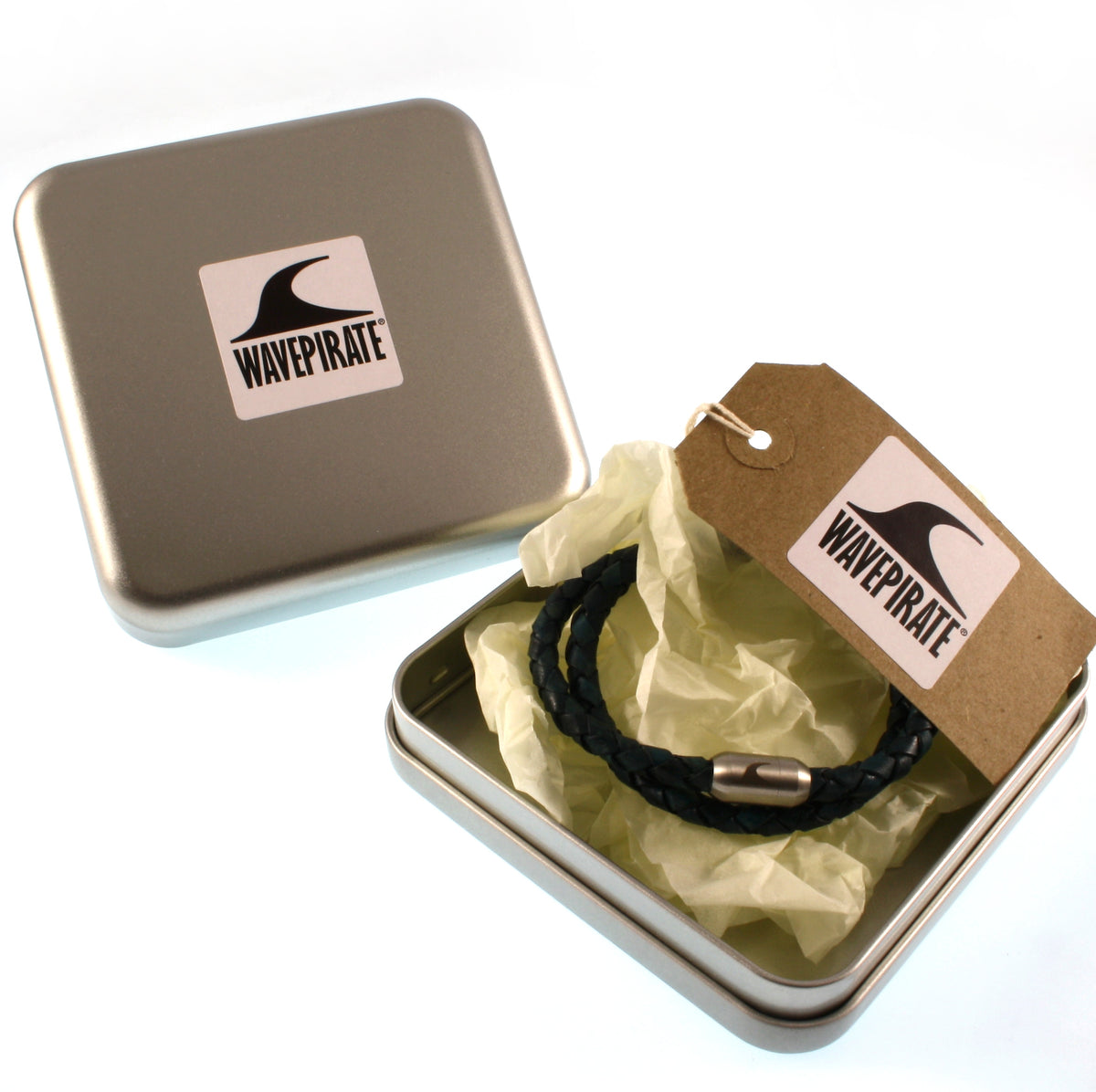 Leder-Armband-Herren-damen-hawaii-gruen-geflochten-Edelstahlverschluss-geschenkverpackung-wavepirate-shop-f