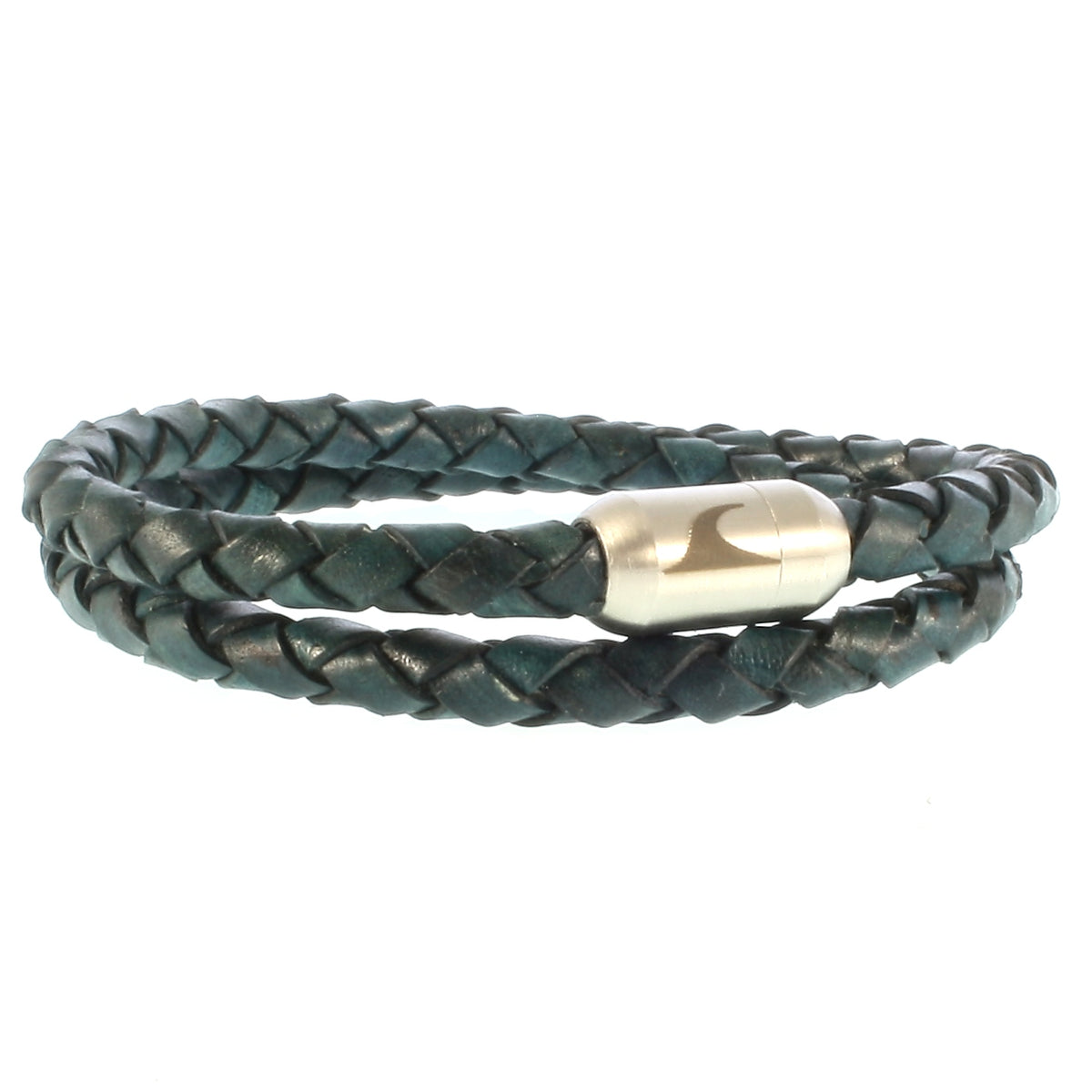 Leder-Armband-Herren-damen-hawaii-gruen-geflochten-Edelstahlverschluss-vorn-wavepirate-shop-f